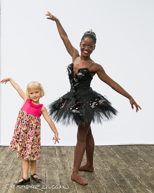 Gracie with Michaela DePrince in Christopher Duggan's Natural Light Studio at Jacob's Pillow